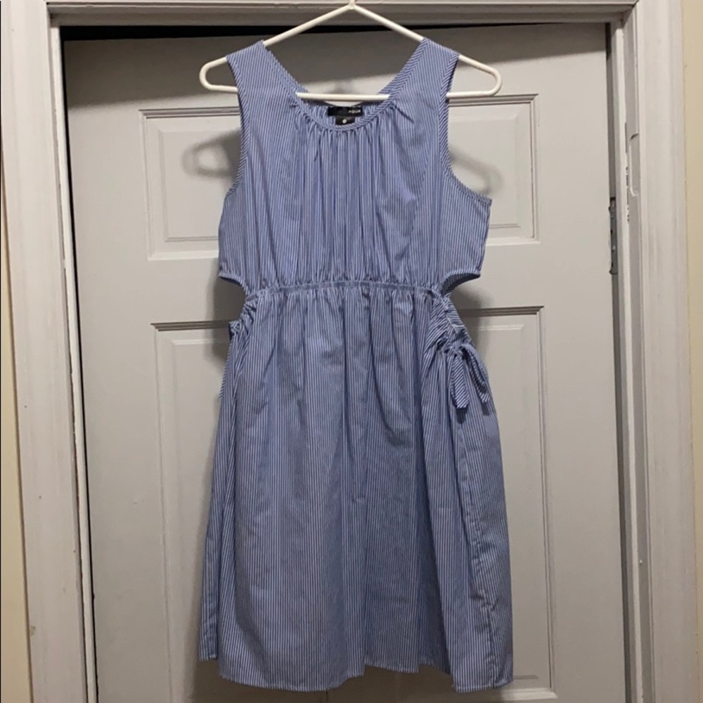 Aqua dress.
